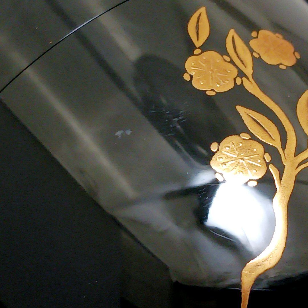 Y3031-2 茶道具 加賀蒔絵師 竹内幸斎作 立雛蒔絵 中棗 共箱　#13