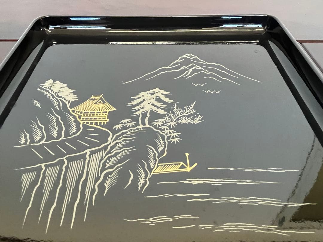 会席盆　漆器　工芸品　15枚セット　アンティーク