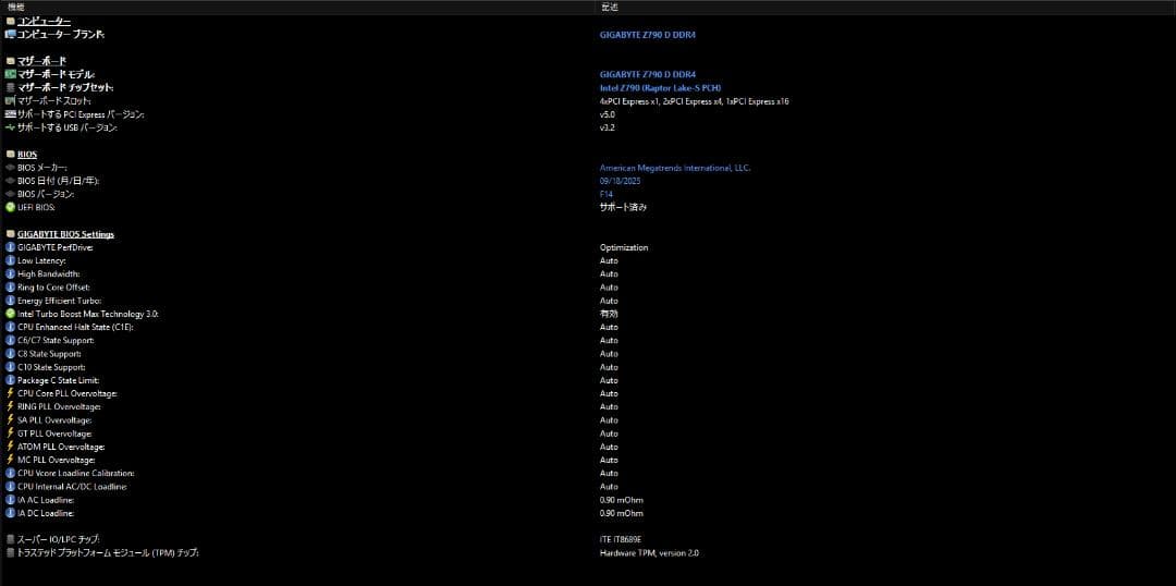【訳あり動作品】GIGABYTE Z790 D DDR4 LGA1700 M/B