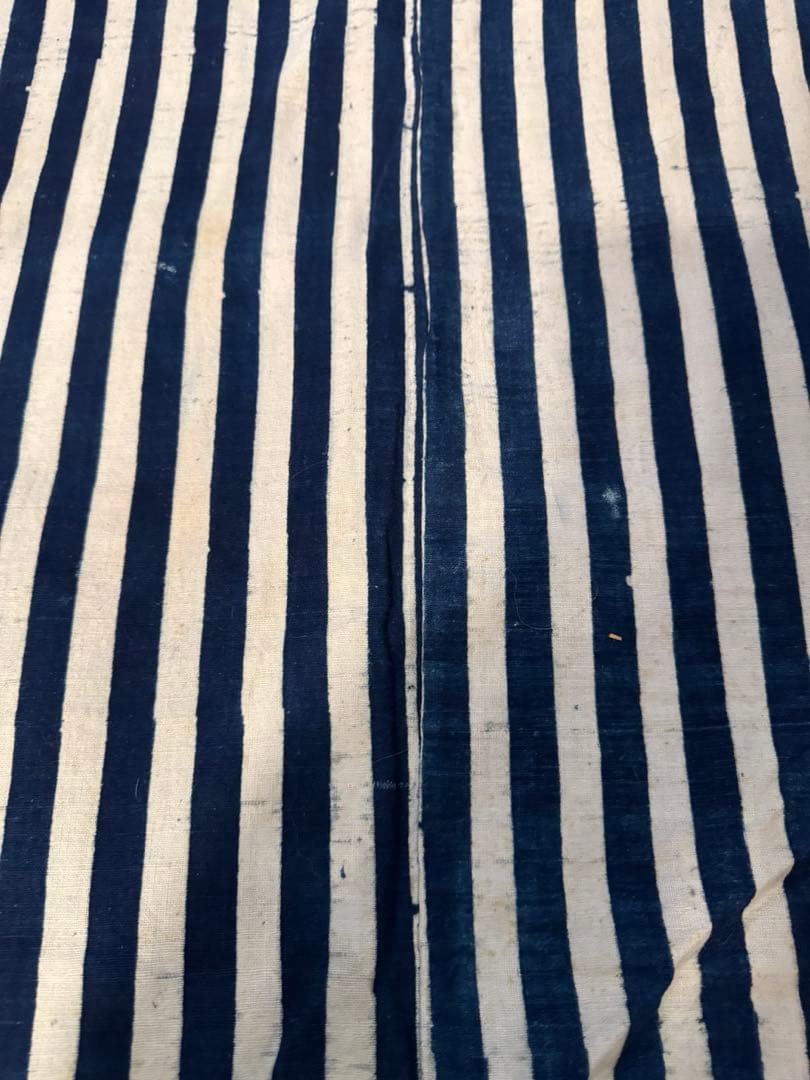 ①骨董レア品　日本　古布　藍染木綿　6m超　東北馬飾り　コレクター　リメイク材料