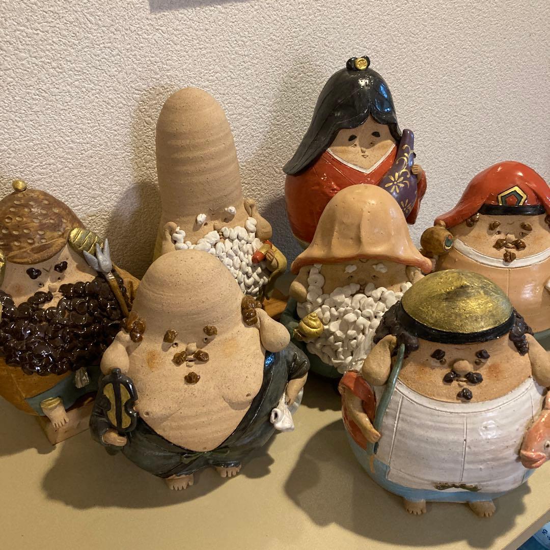 【訳あり】七福神　陶器　手作り　縁起物　作家物