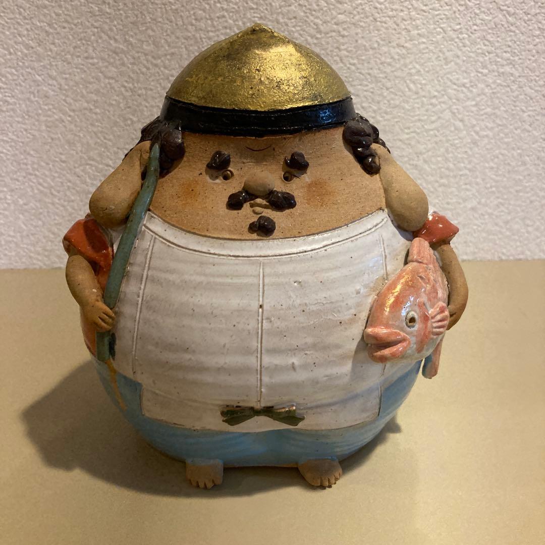 【訳あり】七福神　陶器　手作り　縁起物　作家物