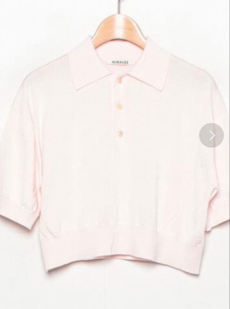 【AULAREE】silk knit short polo 半袖ニット1