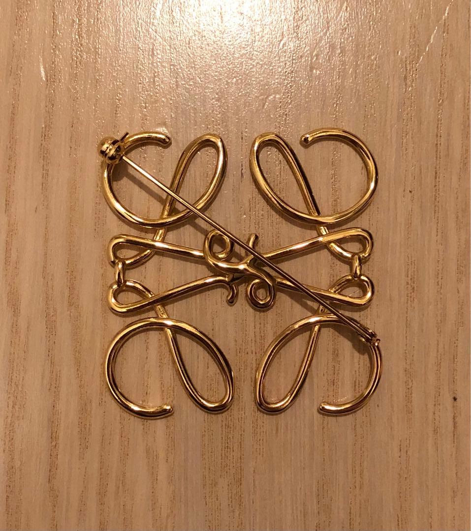 LOEWE ロエベ アナグラム ブローチ(メタル)ゴールド