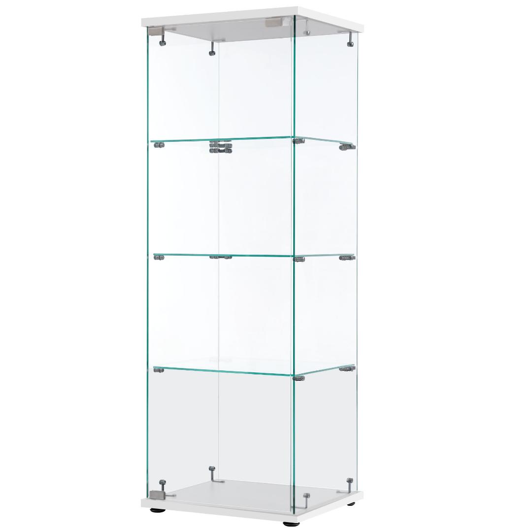 コレクションケース ガラスディスプレイキャビネット フィギュアケース4段ホワイト