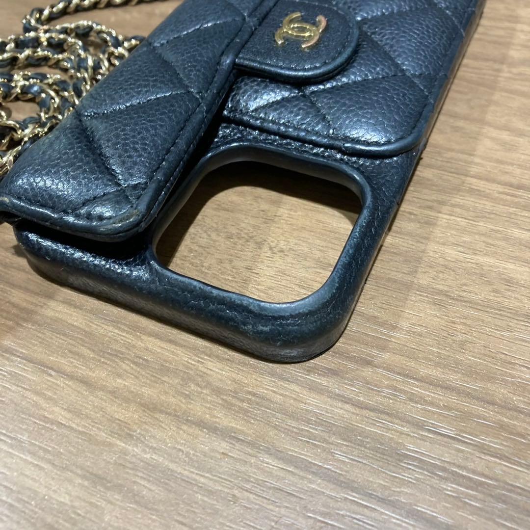 CHANEL シャネル ココマーク マトラッセ キャビアスキン スマホケース 箱