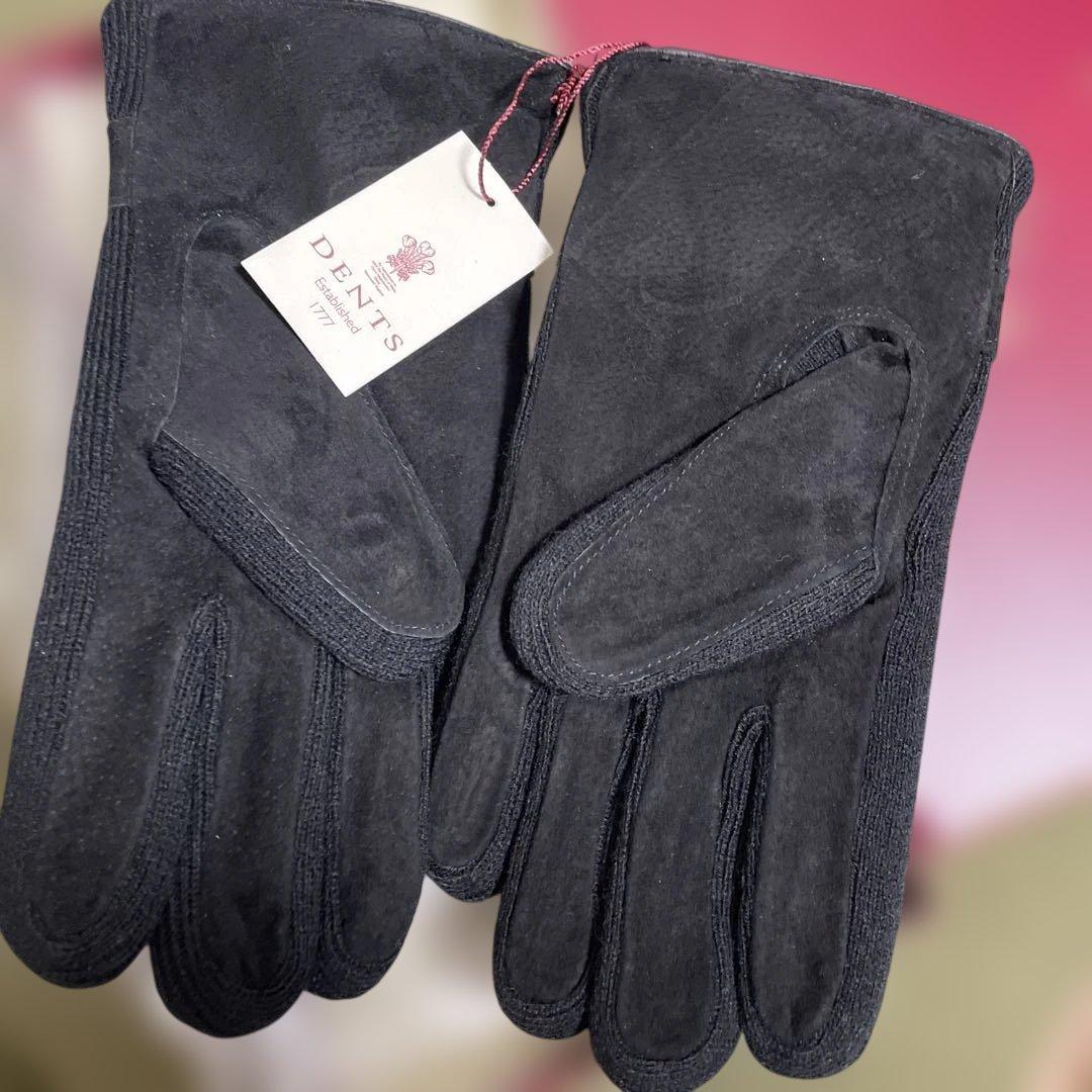 【英国老舗】新品タグ付DENTS本革レザー手袋インナー付