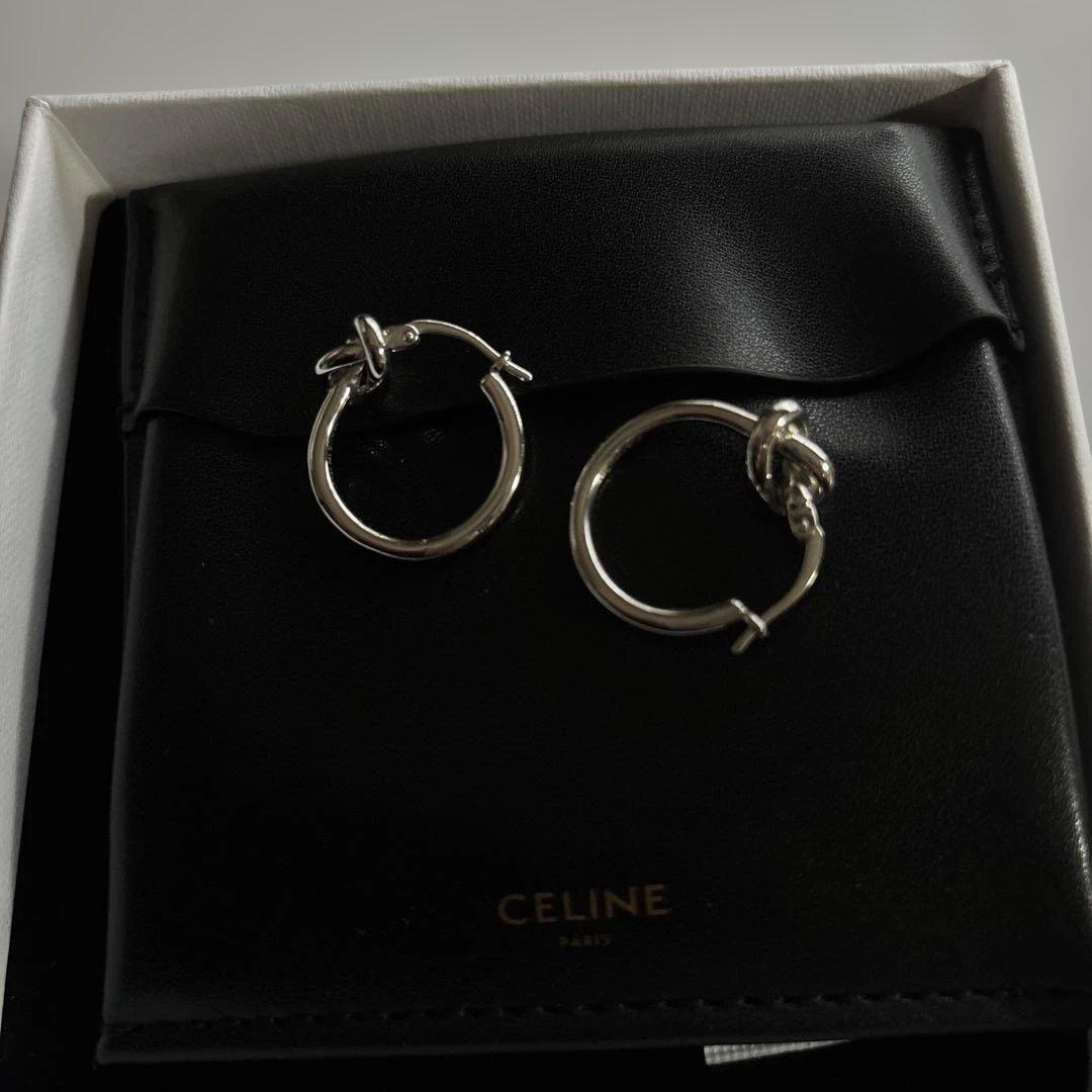 CELENEノットスモールフープピアス シルバー 2つセット