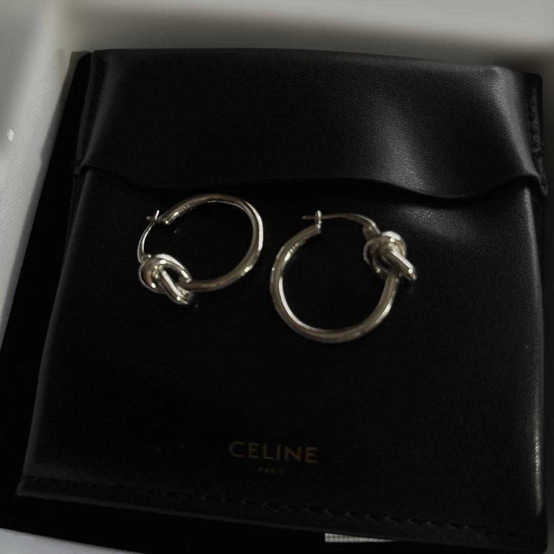 CELENEノットスモールフープピアス シルバー 2つセット