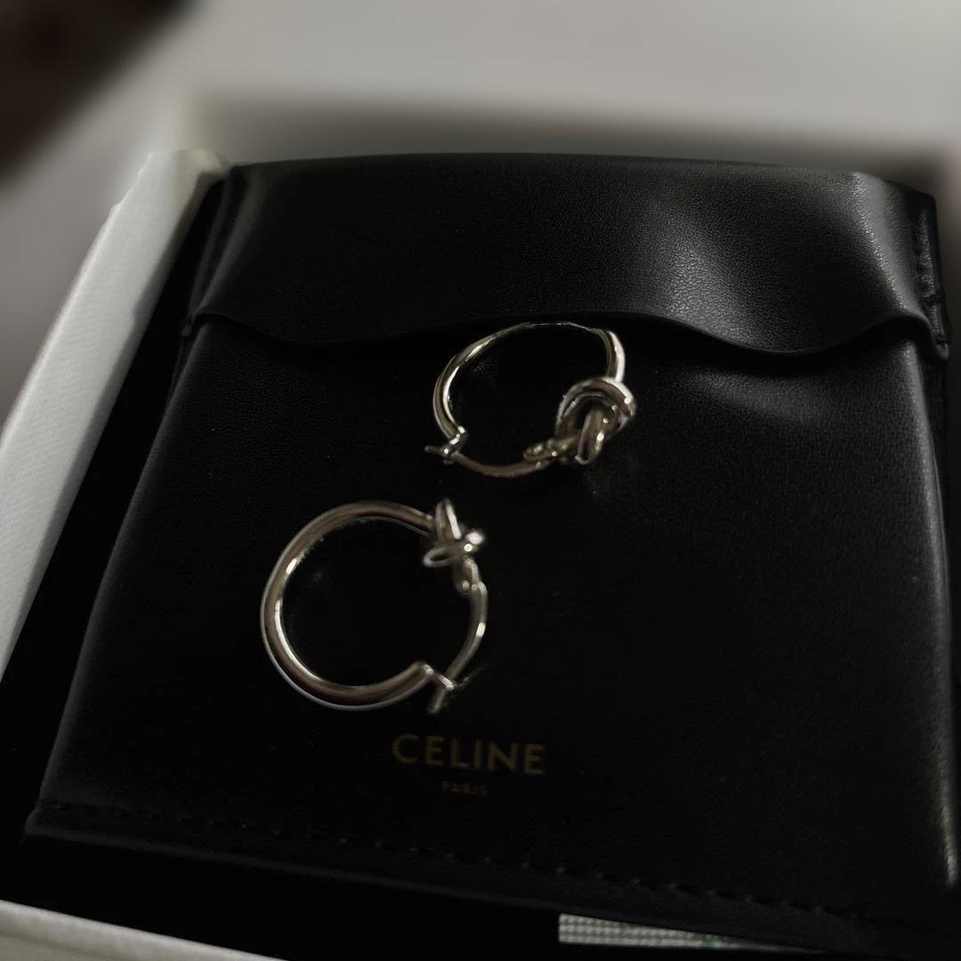 CELENEノットスモールフープピアス シルバー 2つセット