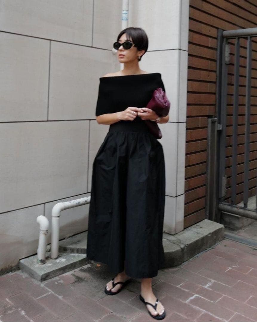 マチャット machatt メモリーキュロットパンツ（ブラック）