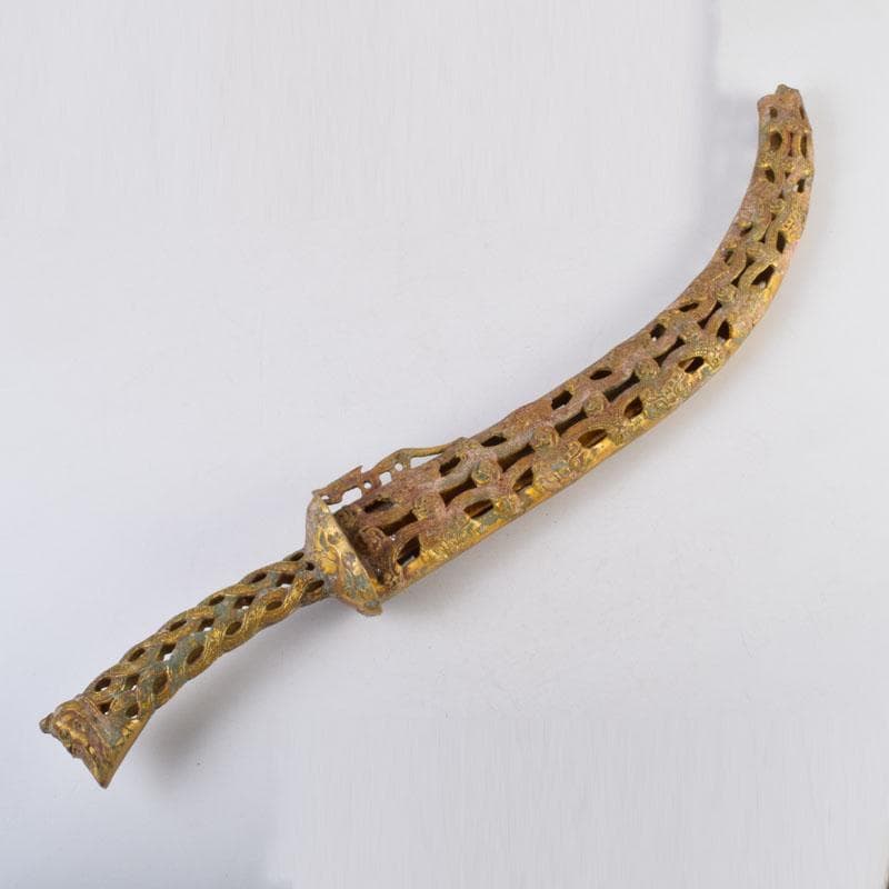 アンティーク　古銅鍍金　アラビアジャンビーヤ　模造刀　C　8749A