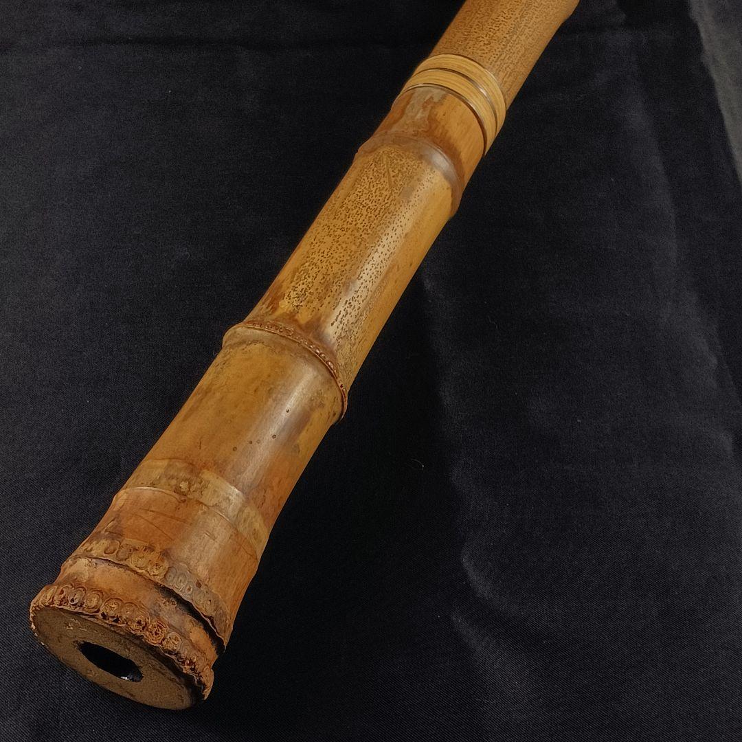 Y3110-3 琴古流 尺八 銀三線 全長54㎝ 古竹製