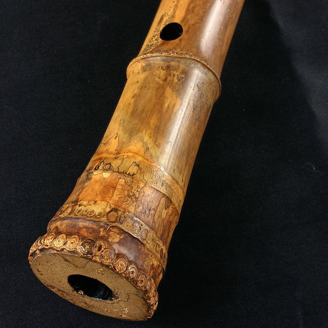 Y3110-3 琴古流 尺八 銀三線 全長54㎝ 古竹製