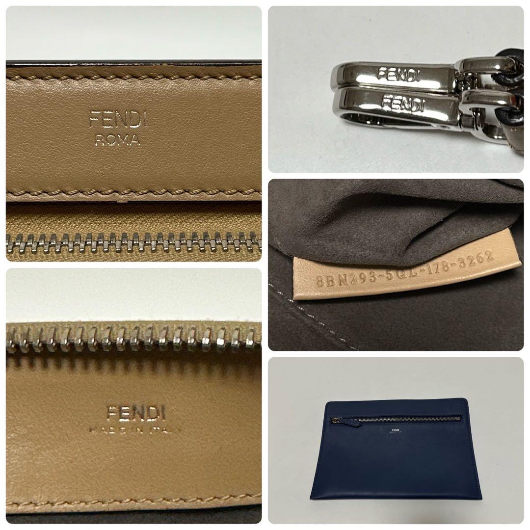 p83【極美品】フェンディ　ドットコムレザー　2wayショルダーバッグ ポーチ.