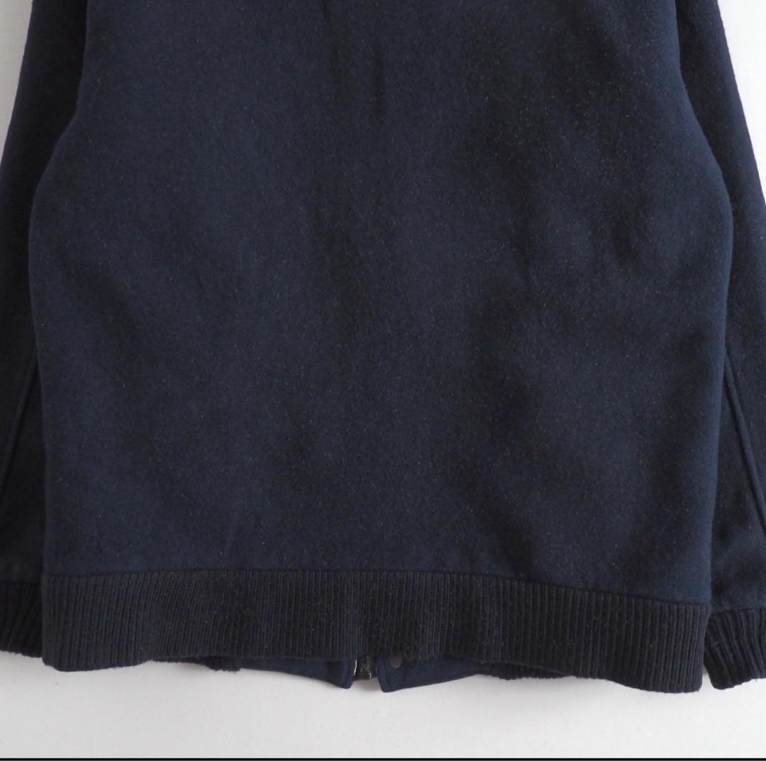 エルエルビーン　USA製　ウールジャケット　ネイビー　裏地チェック