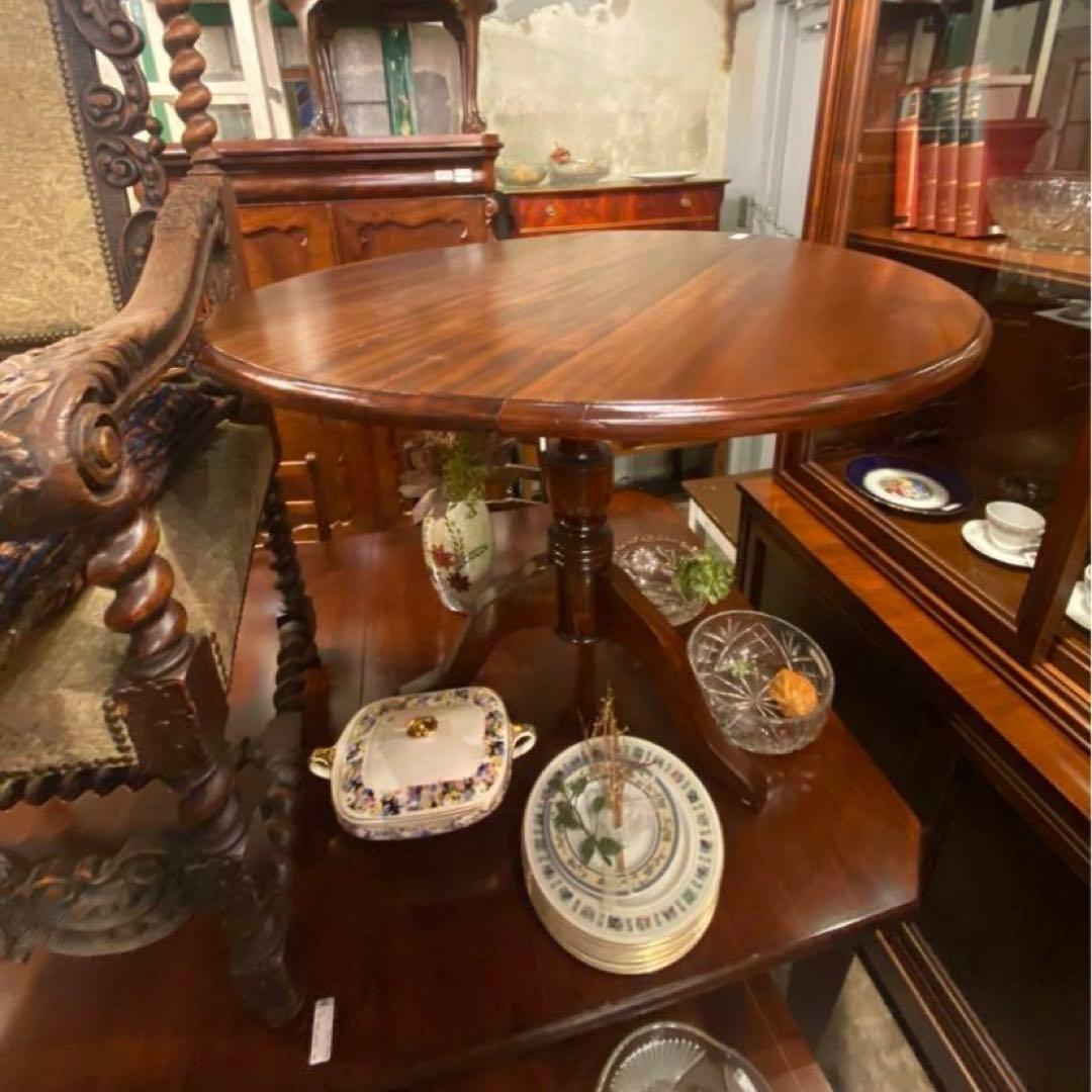 【オランダ製】バタフライテーブル アンティーク 折りたたみ 円形テーブル