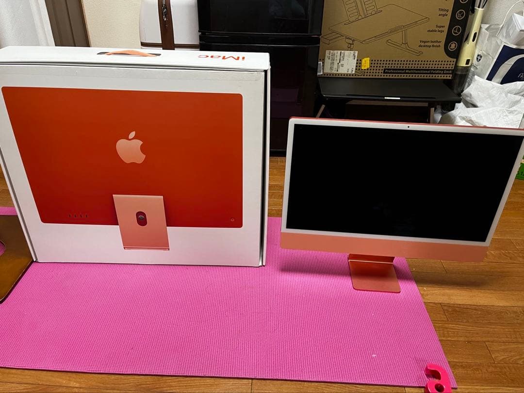 オレンジ iMac 24インチ 本体と箱付き