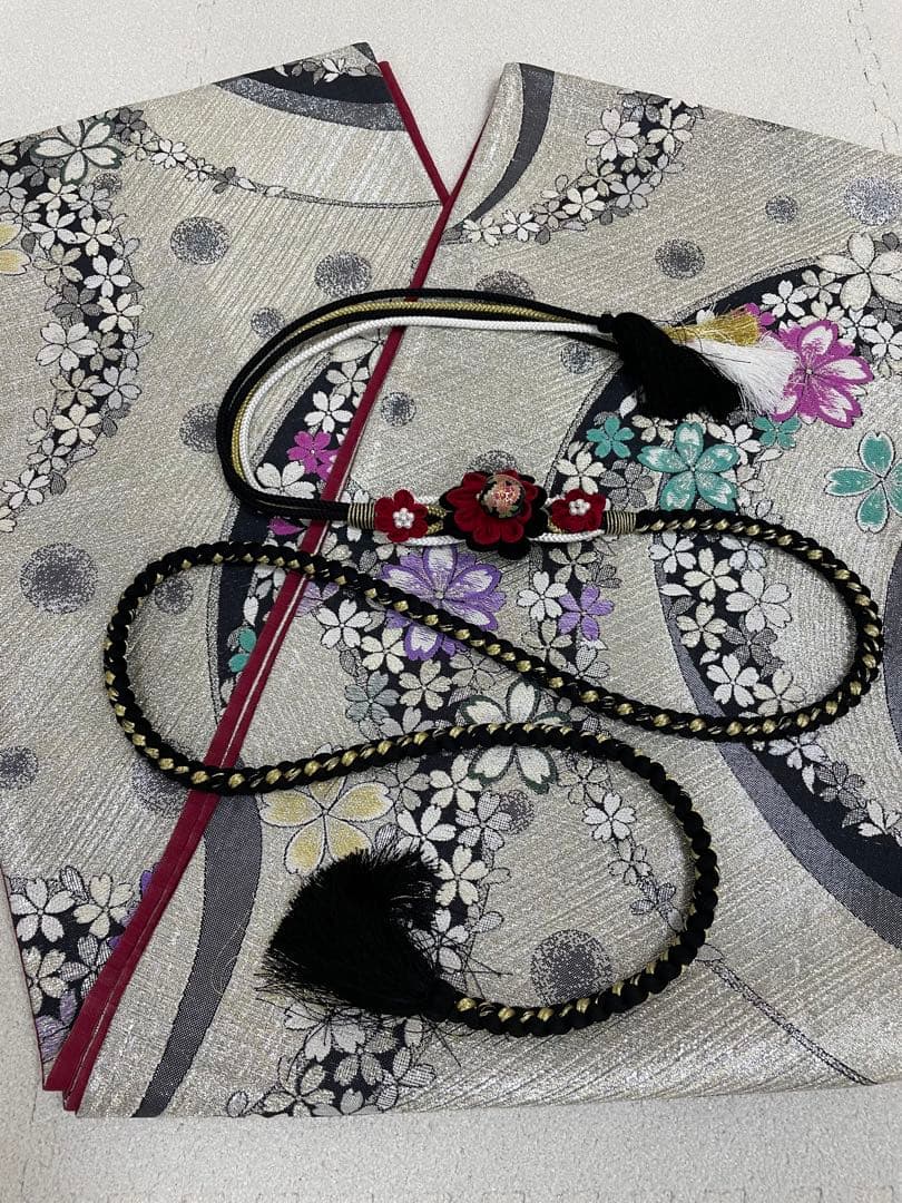 成人式　振袖フルセット　1112　正絹振袖　総絞り　黒　最終値下げ！