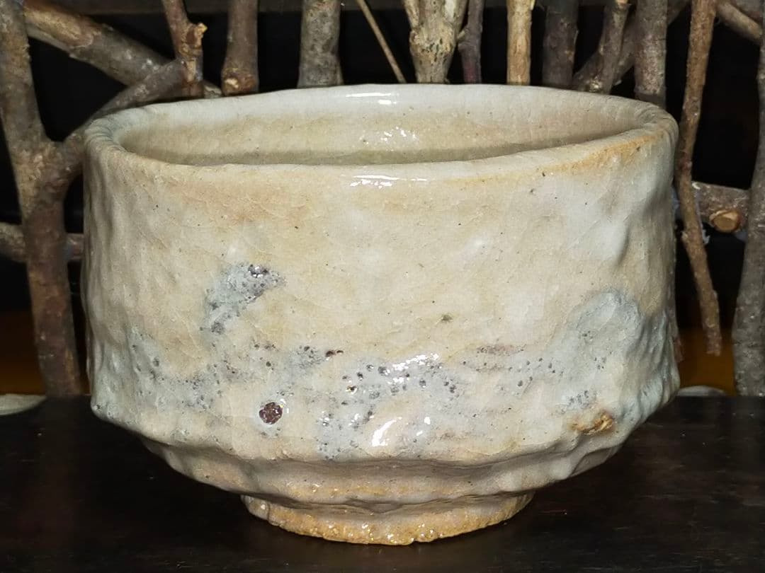 ♥美濃焼　志野　茶碗　無銘　茶道具　骨董　古玩