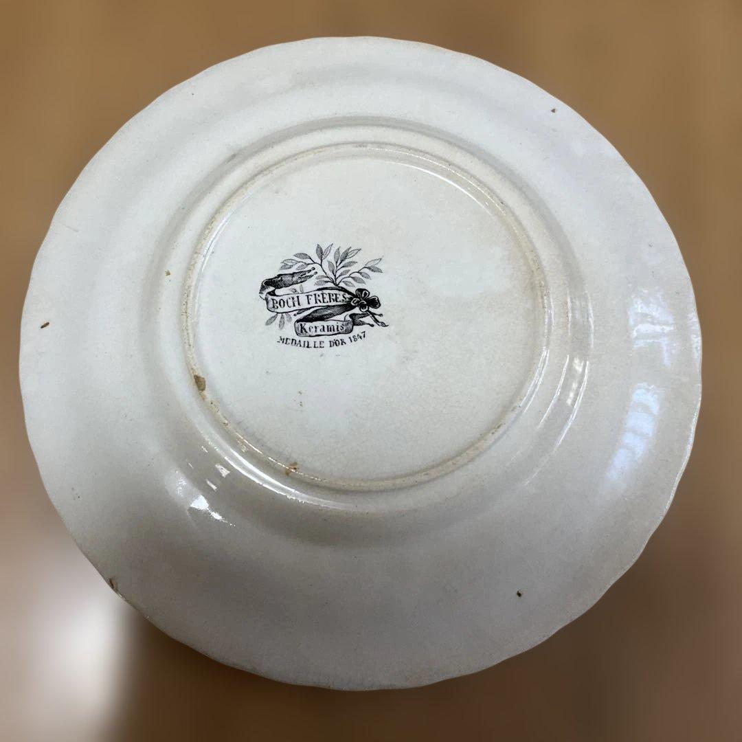 騎士と戦士の戦闘シーン 陶器皿