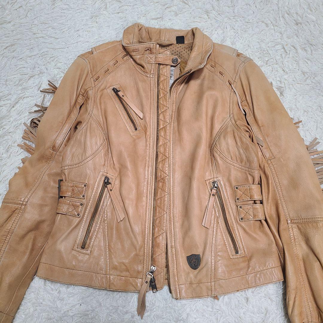 ヴィンテージ ハーレーダビットソン シングル ライダースジャケット ロゴ刺繍