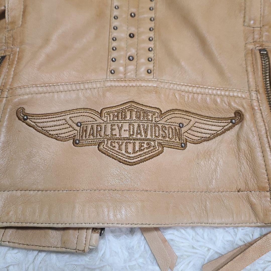 ヴィンテージ ハーレーダビットソン シングル ライダースジャケット ロゴ刺繍