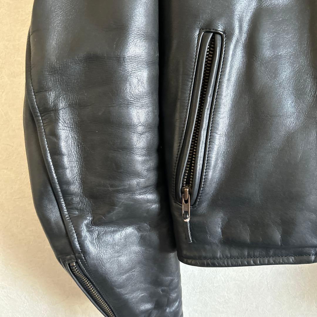 お値下げ！K'S LEATHER ブラックレザー シングルライダース