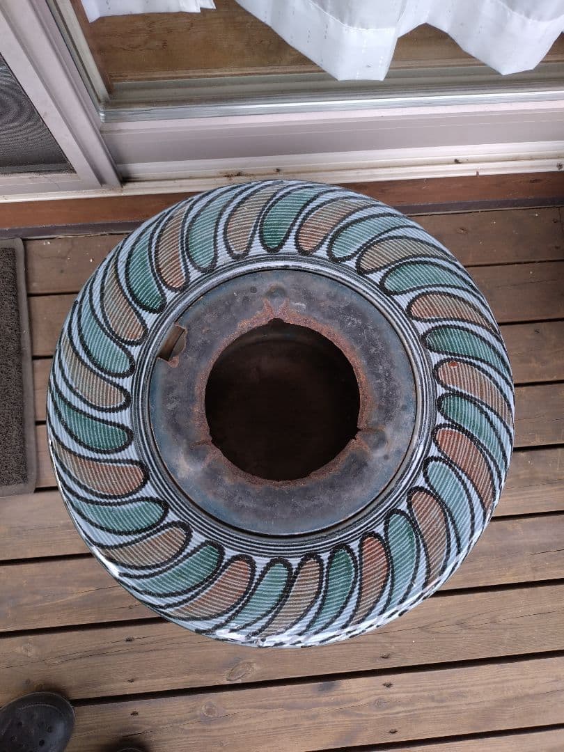 七輪　火鉢　ブルー　災害対策　インテリア