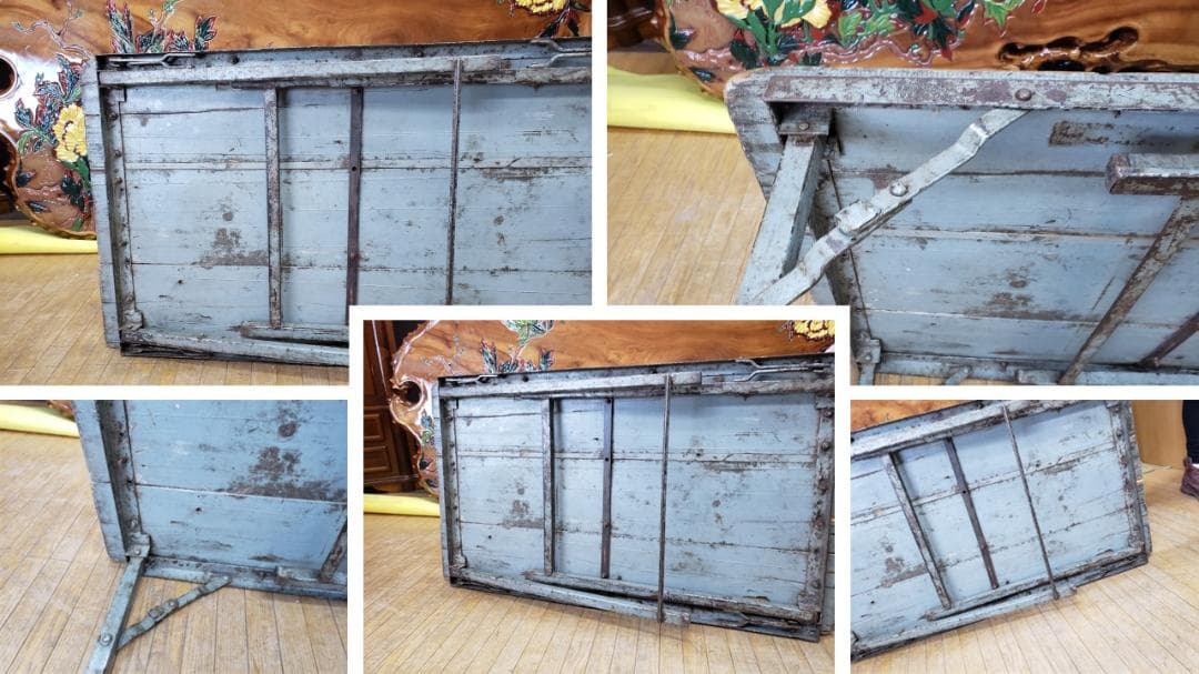 a2　ヴィンテージ　折り畳み　アイアン脚　テーブル