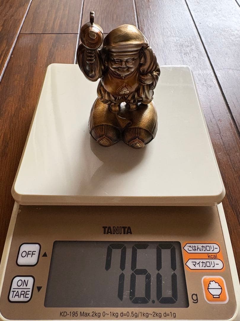 純銀製 恵比寿 大黒天 置物 木箱、ガラスケース付き