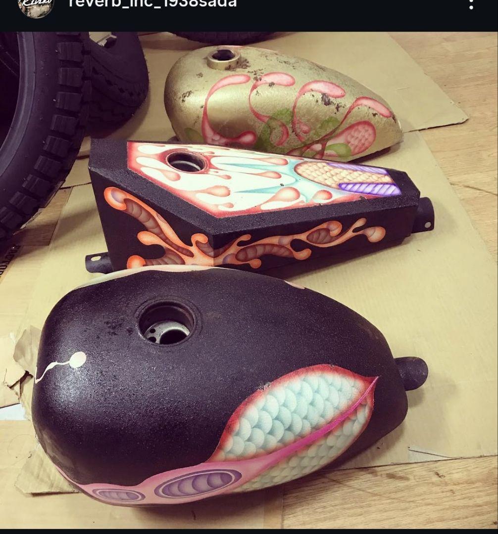 ピーナッツタンク　タンク　エイジング　ハーレー　ショベル　パン　エボ