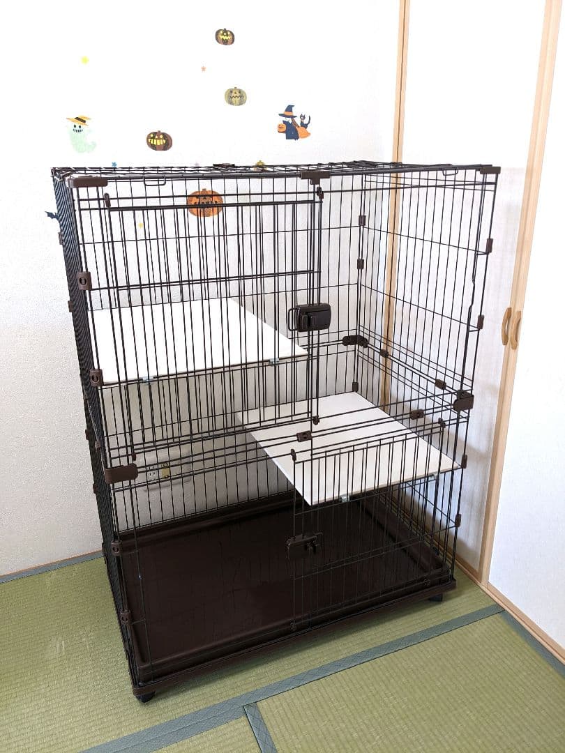 アイリスオーヤマ 猫用 コンビネーションサークル ケージ 棚付き