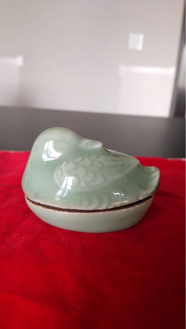 古伊万里　鳥青磁香合