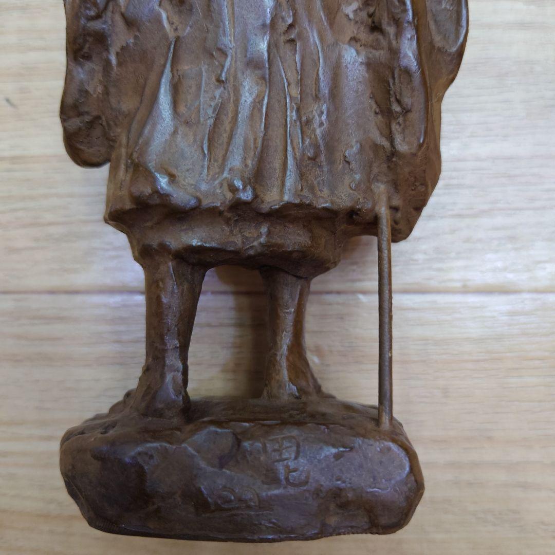 大値下げ◆良寛和尚【たくはつ良寛】滝川毘堂 作◆ネオブロンズ像◆共箱.栞.布付き