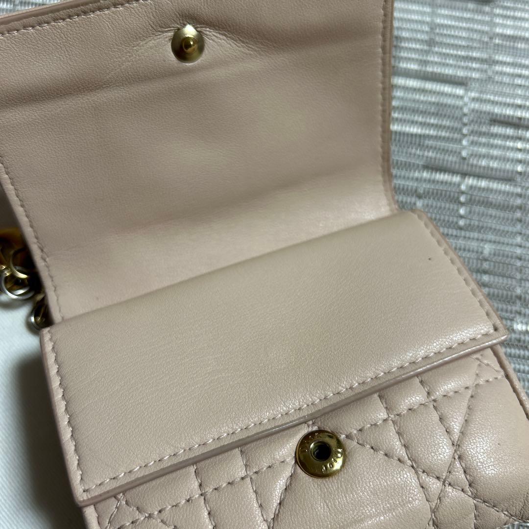 Dior ピンク三つ折り財布