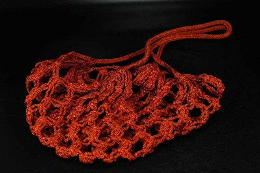 茶道具 飾壷 窯変釉 四耳壷 春峰 在銘 共箱 紐 網 揃(K-YC388)