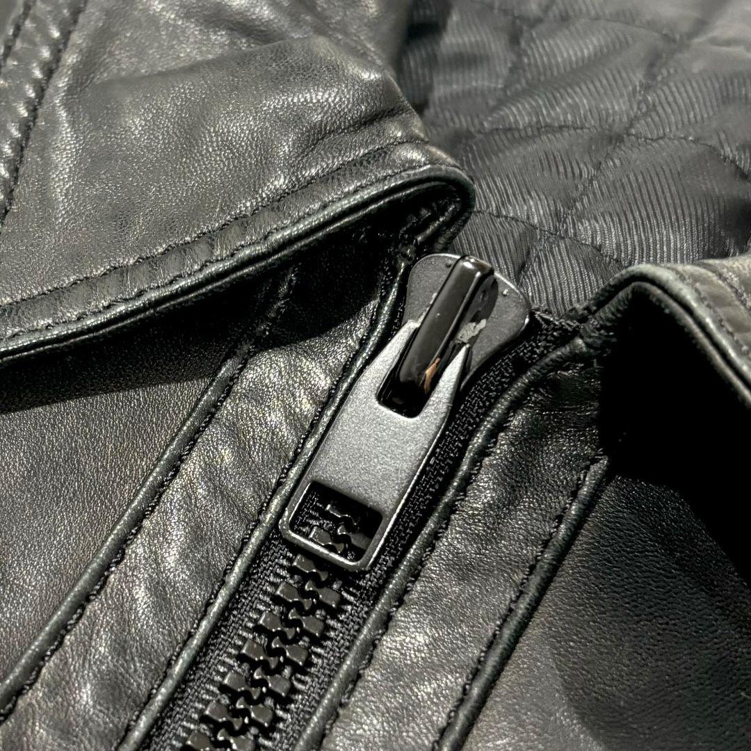 【訳あり】 スタッドオム レザージャケット ライダース 4ポケット ジップアップ