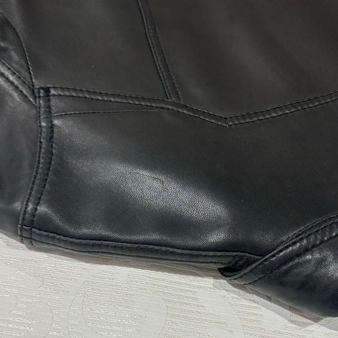 【訳あり】 スタッドオム レザージャケット ライダース 4ポケット ジップアップ