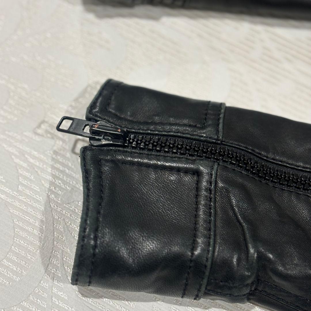 【訳あり】 スタッドオム レザージャケット ライダース 4ポケット ジップアップ