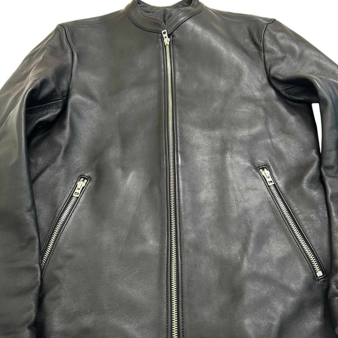 【極美品】 LIDNM リドム ラムレザー シングルライダースジャケット L 黒