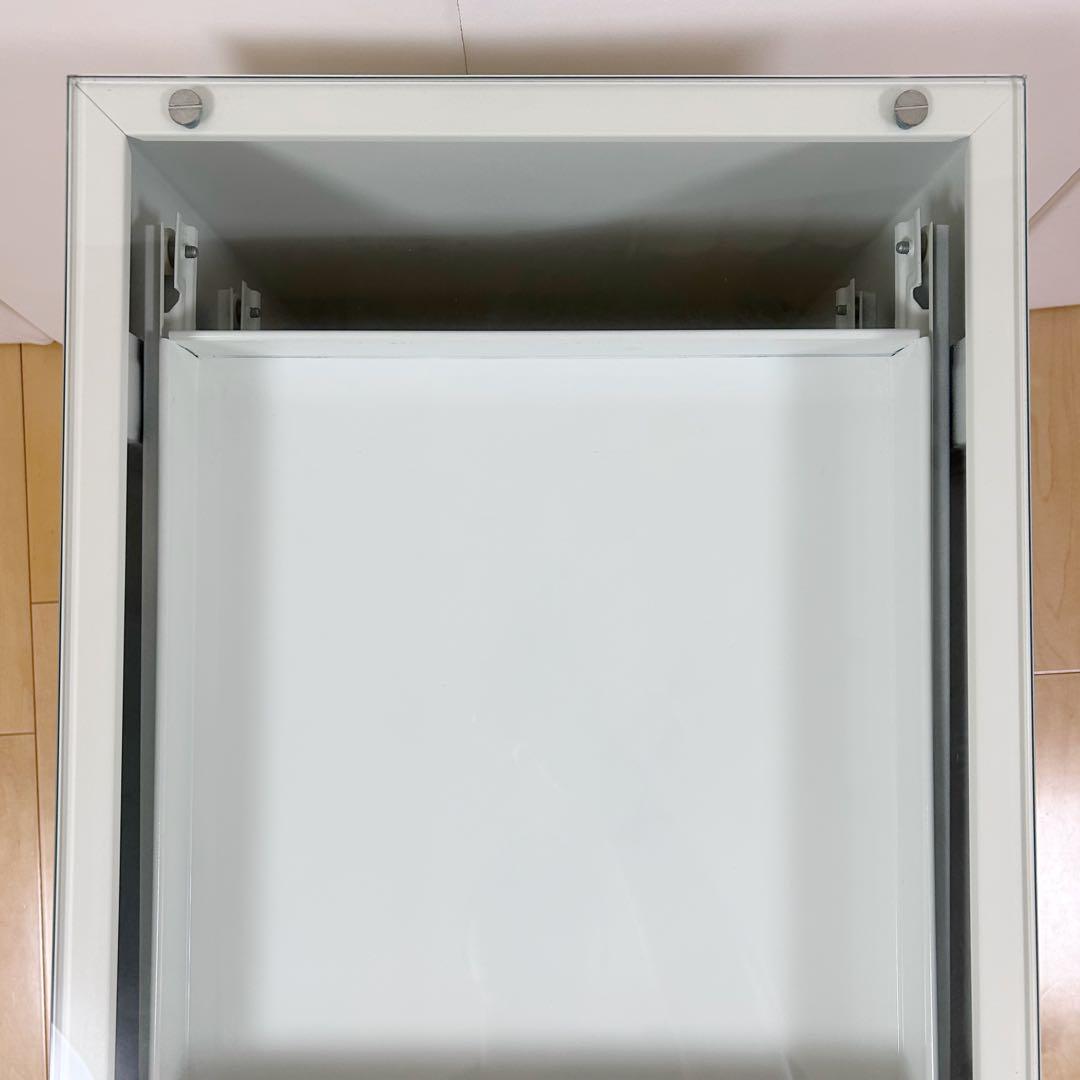 東馬　TOHMA ガラスワゴン　キャビネット　強化ガラス　希少　ホワイト