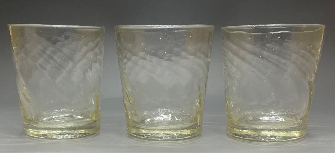 倉敷ガラス　小谷真三　吹きガラス　グラス3客　E102