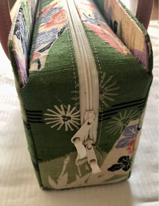 菊と梅柄の利休バッグ