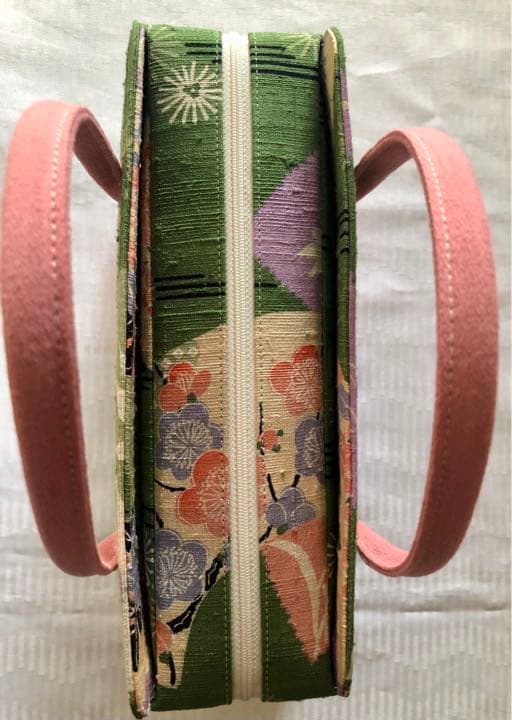 菊と梅柄の利休バッグ