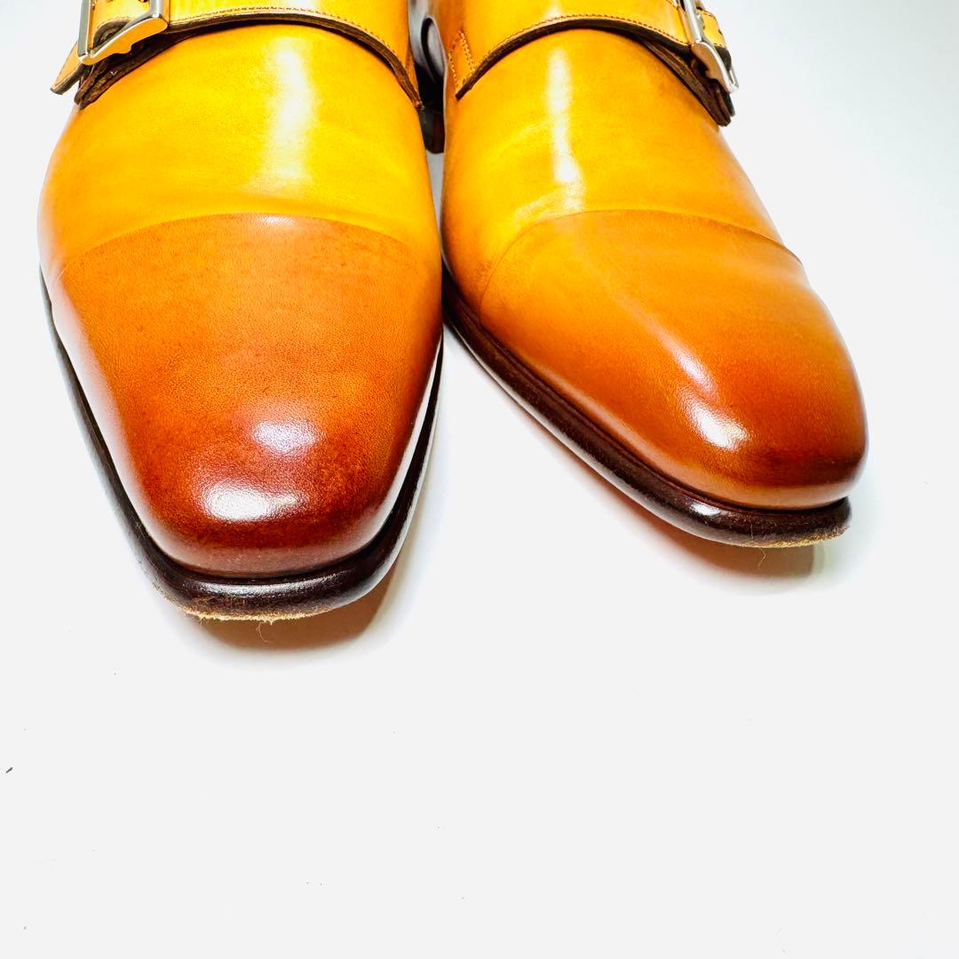 美品　Santoni サントーニ　ダブルモンクストラップ 箱 袋付き レザー