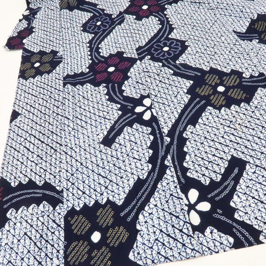 ちいちゃん✺美品 有松鳴海絞り 高級浴衣 着物 綿 A3149