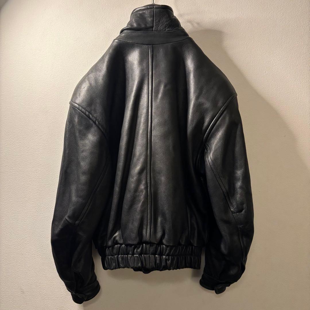 80's 90's vintage 短丈 バルーン レザー 本革 ブルゾン