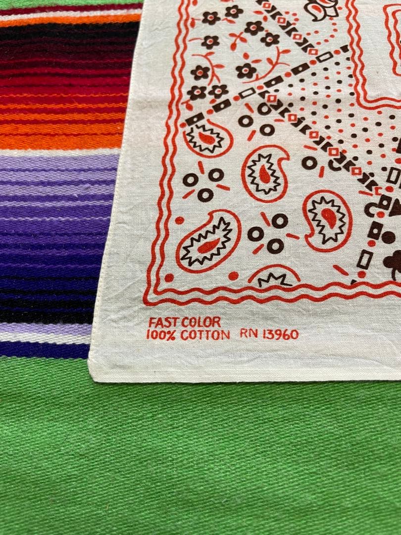 【van'z 】60s USA製 バンダナ PARIS クッキー