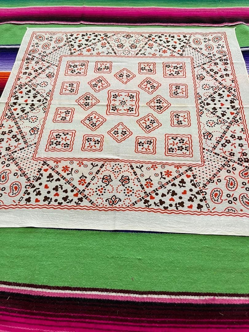 【van'z 】60s USA製 バンダナ PARIS クッキー